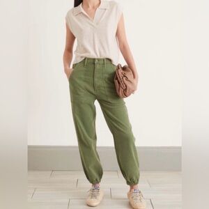MOTHER wrapper patch denim green pants